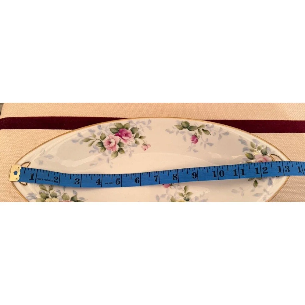 Vintage Hand-painted Nippon Porcelain Vegetable Dish & Open Salt Dishes Set